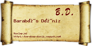 Barabás Döniz névjegykártya